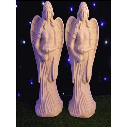 Upscale Elegant White Angel and Swan Roman Column Road Leads Wedding Centerpieces Welcome Area Decoration Props
