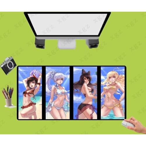 XGZ Anime Sexy Girl Large Gaming Mouse Pad Lock Edge Mouse Mat Laptop Computer Desk Pad Keyboard Mat Mousepad for CSGO DOTA XXL