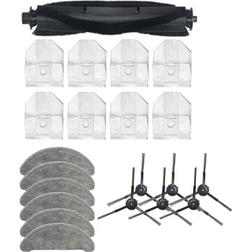 For RoidMi EVE Plus Sweeper Parts Side Brush Kit Main Brush Dust Bag Mop Rag Vacuum Cleaner Accessories