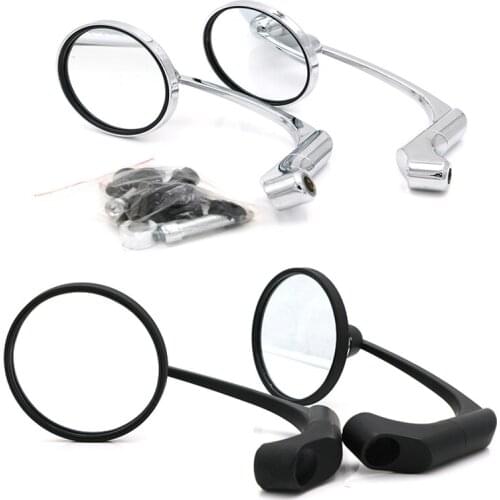 Motorcycle Refit 10mm Mirrors Scooter Retro Black Round Rear View Mirror Vintage Side Rearview Mirrors for Motor Motorbike Moto
