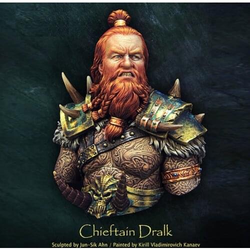 1/10 Chieftain Dralk Resin kit Bust GK Ancient subject matter Uncoated No colour