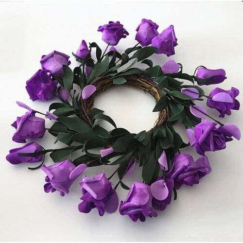 1Pcs/lot Artificial Foam Rose Floral Flower Twig Wreath for Home Decoration Free Shipping
