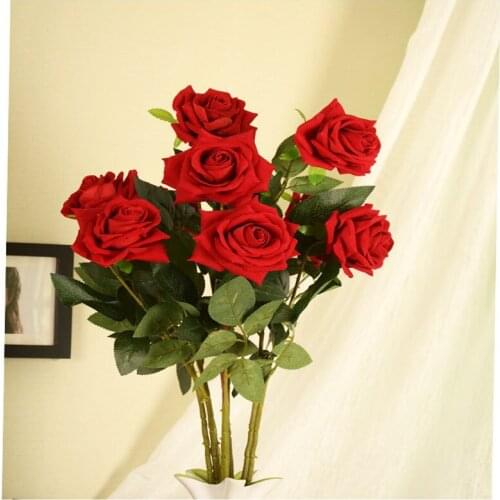 10CM 1PCS Romantic Rose Artificial Flower DIY Red Pink Silk Fake Flower for Party Home Wedding Decoration Valentines Day