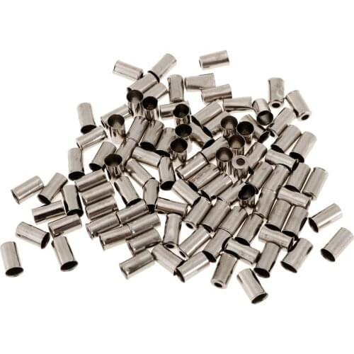 100Pcs Aluminum 5mm Bicycle MTB Brake Wire End Cap Cable Cover Gear Lightweight Bicycle Parts Silver