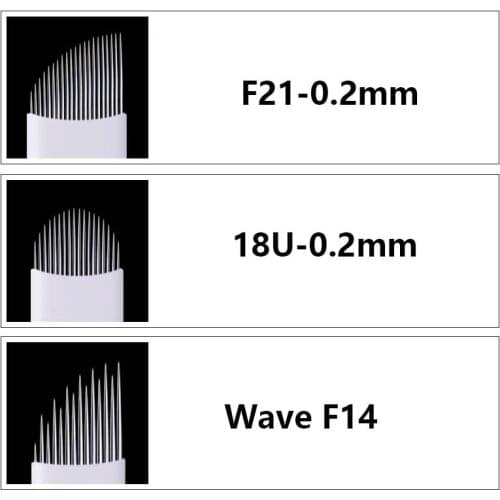120pcs Eyebrow Tattoo Microblading Permanent Makeup Sterile Needle U shape Tebori Blade 7 9 12 14 16 18 pins