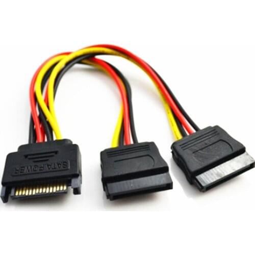 15-pin SATA Male to Dual Female Power Y-Splitter Adapter Cable Practical Hot