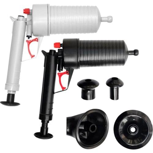 2021 Air Power Drain Blaster gun High Pressure Powerful Manual sink Plunger Opener cleaner pump for Bath Toilets Bathroom Show