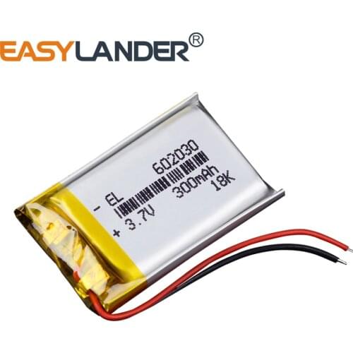 3.7V 300mAh 602030 Lithium Polymer Li-Po li ion Rechargeable Battery Lipo cells For Bluetooth speaker Tachograph Car DVR Camera