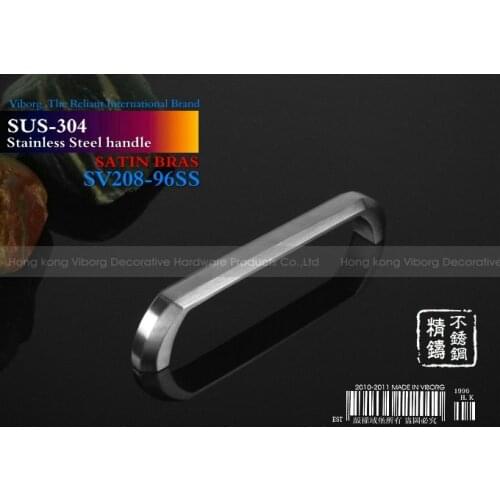 4 pieces/lot) 96mm VIBORG 304 Stainless Steel Drawer Handles& Cabinet Handles &Drawer Pulls & Cabinet Pulls, SV208-SS-96