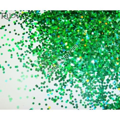 50g 1mm(1/24")Laser glitter Holographic Dark Green Dazzling Hexagon Glitter Paillette Spangles Shape for Nail Art&Glitter Crafts