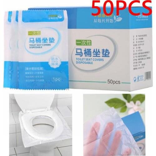 50Pcs Disposable Toilet Seat Cover Waterproof PO Film Potty Pads Individually K0AB
