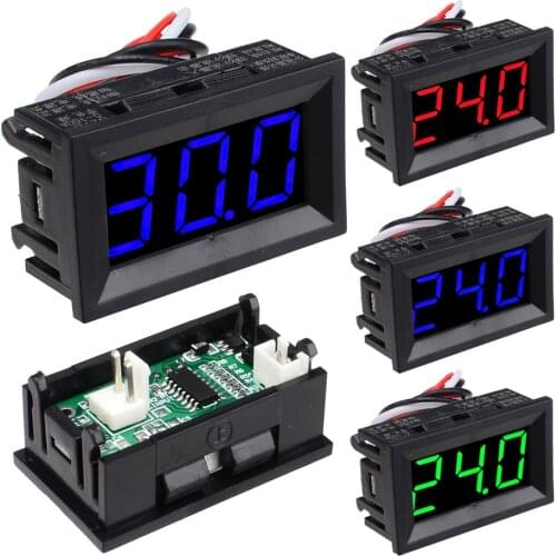 Ammeter DC0-10A/0-50A/0-100A Digital Display Ammeter 4 Wire 0.56" LED Tube Red/Blue/Green Adjustable Panel Current Meter 1000543
