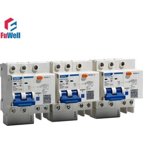 DZ47LE-63 2P Leakage Protection Circuit Breaker Residual Current Operated Circuit Breaker Overcurrent Protection RCBO