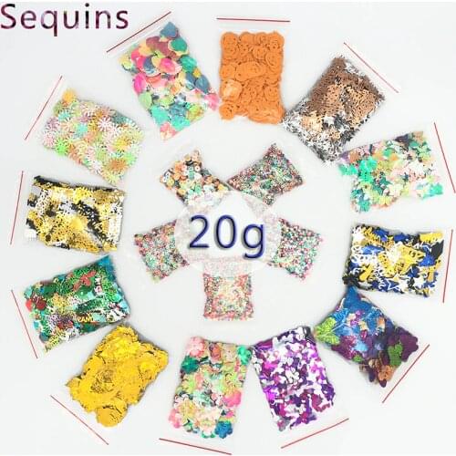 20g/Bag PVC Loose Sequins Paillettes Crafts Mixed Confetti For Nails Art Manicure/Wedding/Festival Decoration Sewing Handcraft