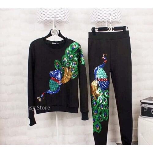 1 pcs Big Size Peacock Sequins Embroidered Patch Badge Sew on Motif Dress Evening wear Bag Applique