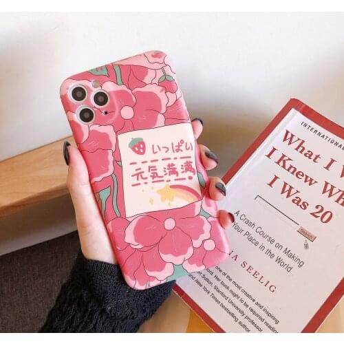 Japanese kawaii poster anime flowers Phone Case For iPhone 12 11 Pro Max XR XS Max 8 7 Plus 12 mini 7Plus case Cute soft cover