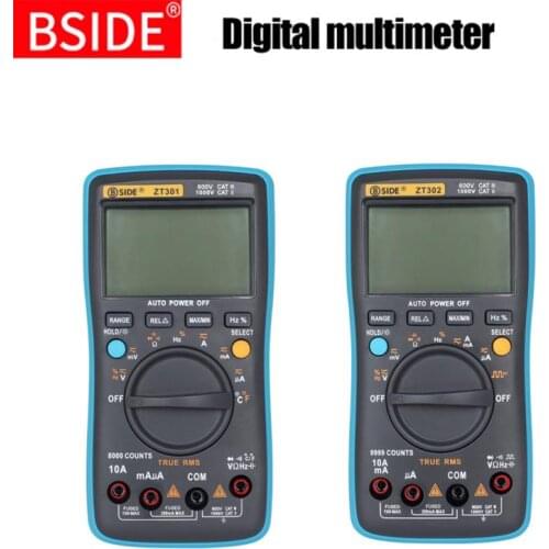 BSIDE ZT301 ZT302 Digital Multimeter 8000 9999 Counts True RMS AC/DC Voltage Temperature Capacitance Tester DMM Multimeters