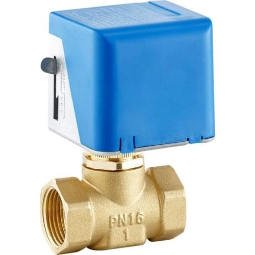 DN15 DN20 DN25 Motorized Electric Brass Globe Valves 2 Wire AC 220V Two Way Stop Shut-off Valve