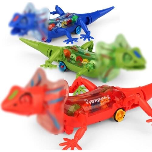 Electric Transparent Sing Cartoon Lizard Lighting Music Walking Animal Plastic Doll Gift Kids Toy