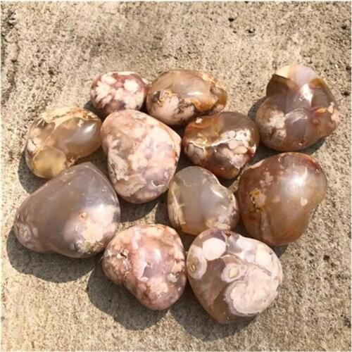 Cherry Blossom Agate Heart Shaped Crystal Healing Stones Wholesale Natural Carved For Decoration