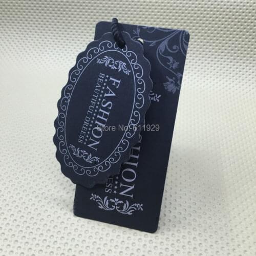 Custom clothing oval black matte paper tag/price tag/garment printed labels/cardboard tag printing/main label 1000 pcs a lot
