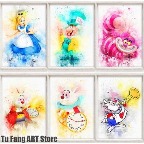 Disney Alice In Wonderland Canvas Painting Wall Art Posters and Prints Home Decor Pictures Living Room Decoration Wall Decor