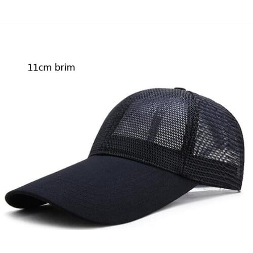 Men and women summer mesh baseball cap 8/11cm extended brim Sun hat solid color sun hats