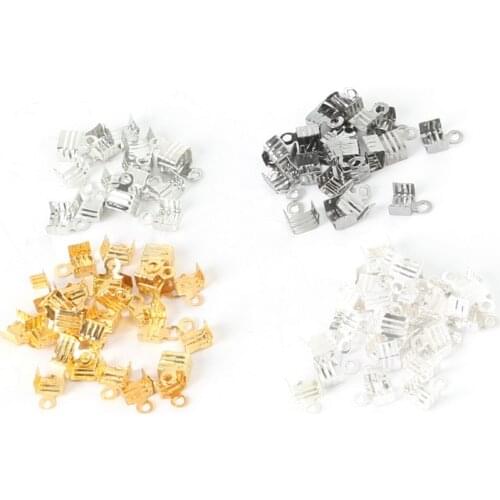 Wholesale Price 1500Pcs Rope Cord Connectors Clasp Cord Crimp End Caps for DIY Jewelry Findings Necklace Bracelet 5*7MM