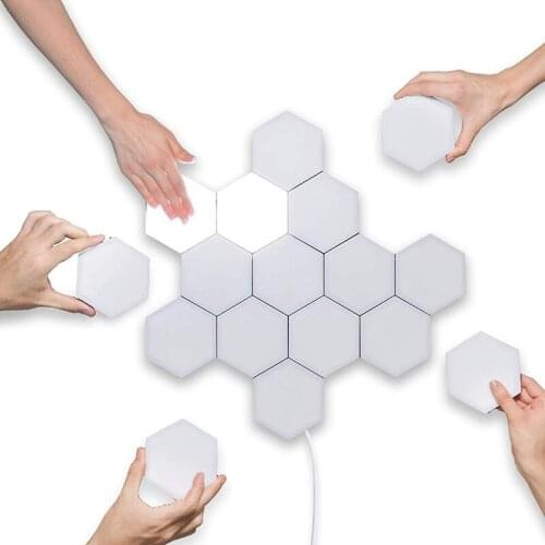 Creative wall lamp hexagonal wall lamp living room bedroom wall decoration quantum lamp