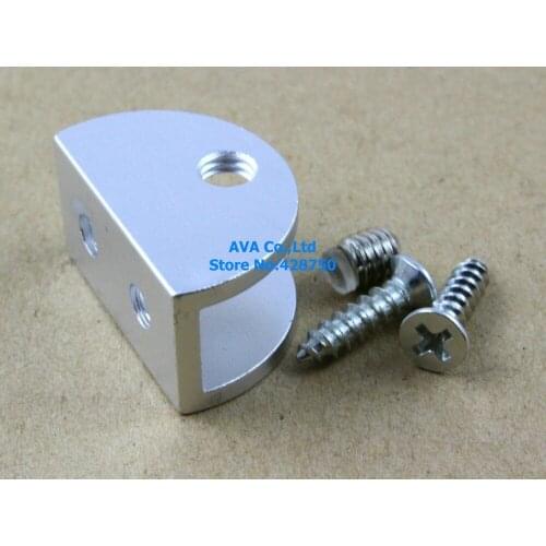 12 Pieces Glass Shelf Clamp Clip Bracket Shelf Support For 8-10mm Glass/ Semicircle / Aluminum