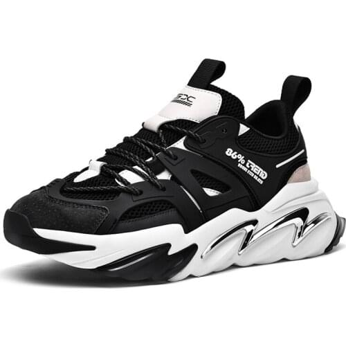 New Trend Sneakers for Men Breathable Mens Fashion Running Shoes Lace Up Sports Man Trainers Black Gray Walking Trainers 10 11