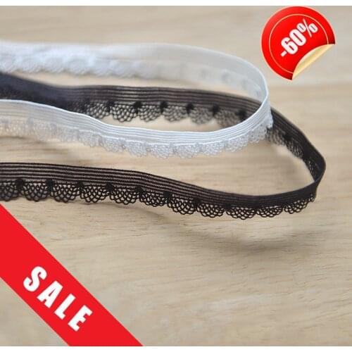 Lace accessories Black and white elastic fine han edition necklace lace material 1 cm G100