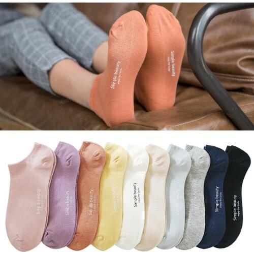 4 Pairs Lot Pack Summer New Solid Socks Fashion Socks Cartoon Cotton Women Casual Invisible Socks Candy Color Lady Short Socks