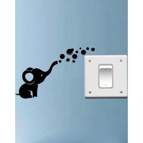 Animal Elephant Cute Wall Art Switch Stickers Vinyl Home Room Decor Wall Decor 3SS0043