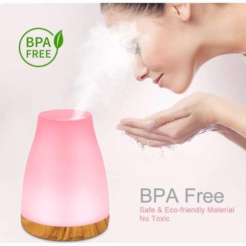 100ML Mini Cool Mist Aromatherapy Humidifier Essential Oil Diffuser Quiet Air Humidifier with 7 Colour Changing LED Lights