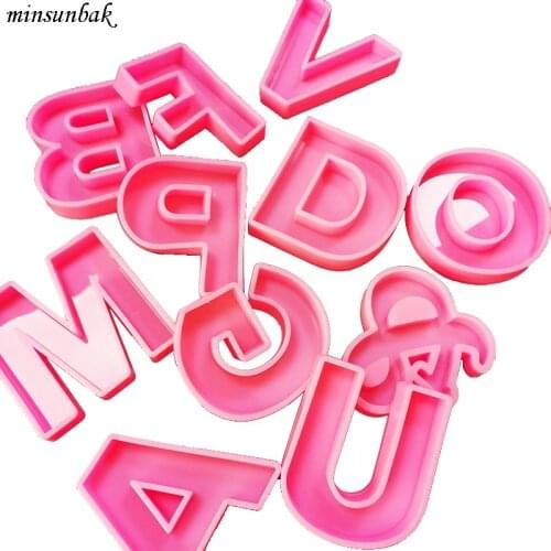 Large 3D Letter Mold Shiny Silicone Mold Cast With High Quality Resin DIY Baking Decoration Tools