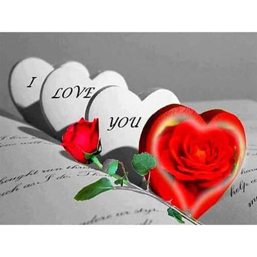 Dpsupr Full Square/Round Drill 5D DIY Diamond Painting "Heart Flower" Diamond Embroidery Cross Stitch Decor Christmas Gift