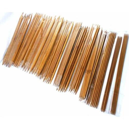 Wholesale 20cm 15size/set 10set Straight Bamboo Needle Carbonized Double Pointed Carbonized Bamboo Knitting Needles Knit Tool