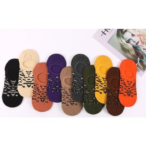 Sock Slippers Summer fashion leopard print socks Womens Socks mix color