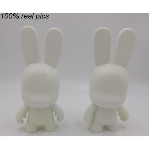 New Arrival 7inch Long Ear Kidrobot Rabbit PVC Doll DIY Paint Blank White Vinyl Toy In Opp Bag