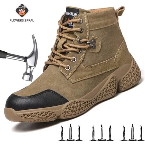 New Mens Safety Shoes With Velvet To Keep Warm, Anti-Smashing, Anti-Piercing Work Shoes Wear-Resistant Non-Slip Steel Toe Cap