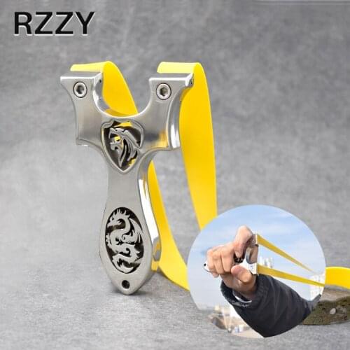 New Stainless Steel Sports Slingshot High Quality Hunting Slingshot with Rubber Band Catapult Outdoor Shooting Accessories