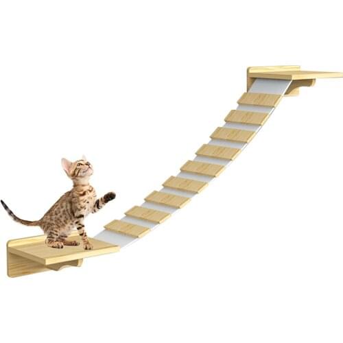 Cat Climbing Frame Pet Cat Tree House Wood Kitten Jumping Platform DIY Pet Furniture Tree House Cat Toys Play House Wall-Mounted
