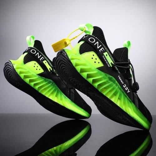 Plus Size Outdoor Cushion Mens Sneakers 2021 Mens Sports Footwear Men Sport Shoes Running Tennis Black Green Sneekers GMB-1479