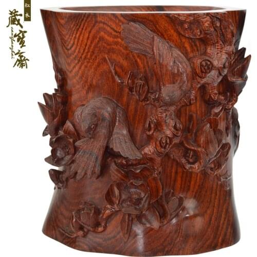 Redwood crafts Laos Rosewood pen office supplies pen very happy wood carving ornaments