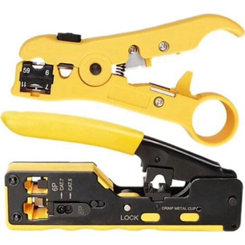 Rj45 Pliers Crimper Cat5 Cat6 Cat7 Network Tool Rg Rj 45 Ethernet Cable Stripper Pressing Clamp Tongs Clip Rg45 Lan