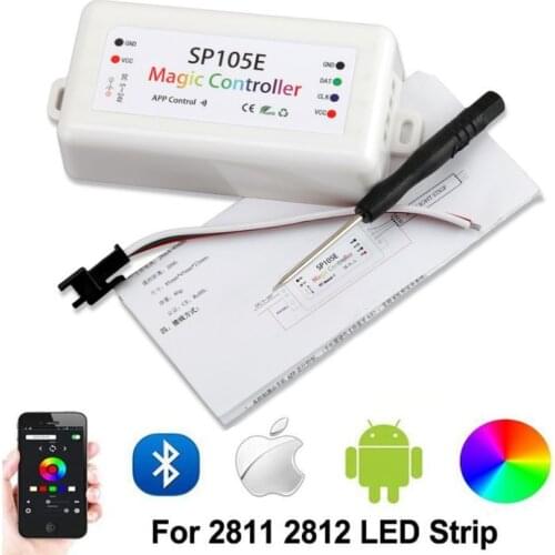 SP105E LED RGB Strip Bluetooth Magic Controller Mobile Phone APP Controller WS2812B WS2811 Strip Controller DC5-24V