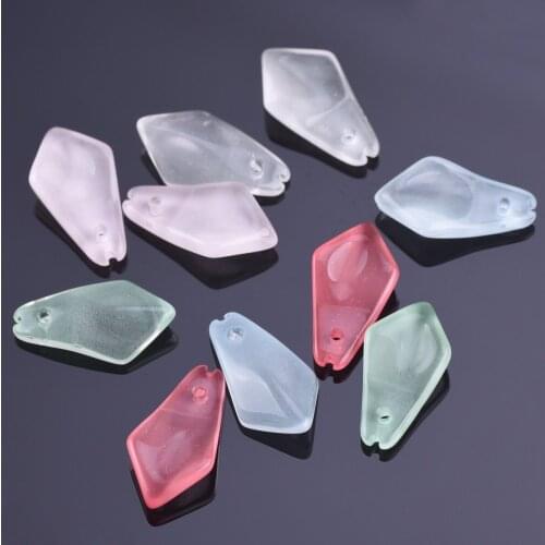 10pcs Arrow Shape Petal 28x10mm Crystal Lampwork Glass Loose Top Drilled Pendants Beads lot for Jewelry Making DIY Flower