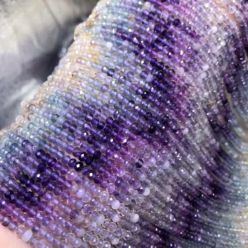 Loose beads Gradient color purple Fluorite roundelle Faceted 3*2mm for DIY jewelry making loose beads FPPJ wholesale nature