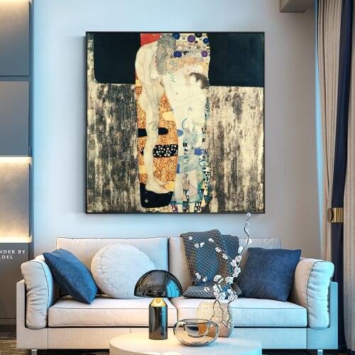 The Three Ages of Woman Wall Art Paintings Gustav Klimt Famous Canvas Art Prints Reproductions Posters For Living Room Cuadros